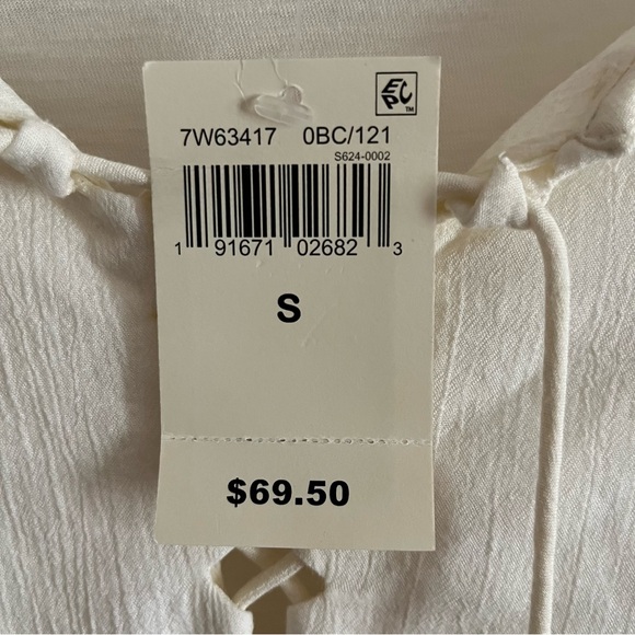 Lucky Brand Women’s Boho Embroidered Flare Sleeve Lace Up  Top S - Picture 6 of 14